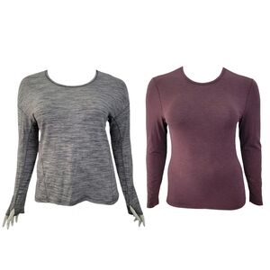 Lululemon Long Sleeve Shirt Lot ×2 Gray Maroon Size 10